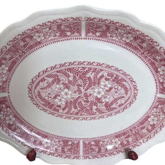 Vtg Syracuse China Restaurant Ware STRAWBERRY HILL PINK 12" Oval Serving Platter - Picture 2 of 7